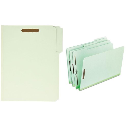 Pendaflex Pressboard Fastener Folders Letter Size Light Green 1" and 2" Expansion 25 Per Box