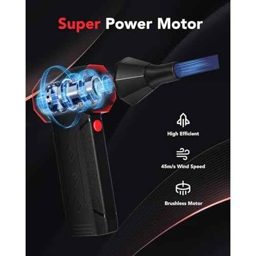 Compressed Air Dusters Electric Air Duster-130000RPM Super Power Air Blower, 4-Gear Adjustable Dust Blower for Computer, Keyboard, Outdoor, Desk and Car