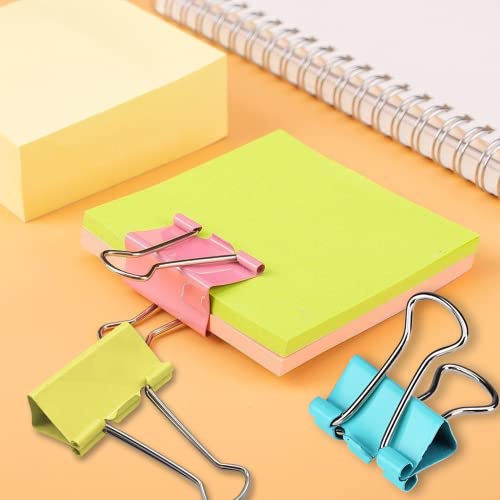 OWLKELA 24 Pack Binder Clips, 2-Inch Assorted Colors - Jumbo Steel Durable Clamps