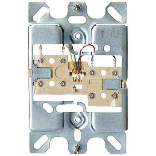Leviton Telephone Wall Phone Wallplate Surface Mount Jack, 1 Modular 6P4C Jack, Screw-Down Connection, Stainless Steel, C0256-SS