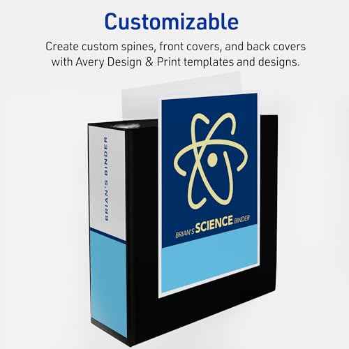 Avery Heavy-Duty View 3 Ring Binder, 4 Inch One Touch EZD Rings, 780-Sheet Capacity, 4.5 Inch Wide Spine, Customizable Clear Cover and Spine, 1 Green Binder (79110)