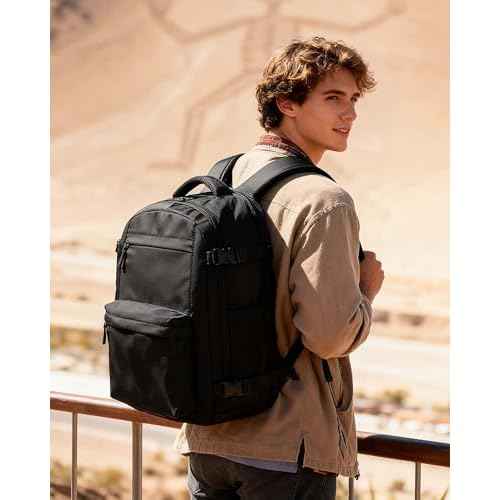 Vacuum Travel Backpack with Air Pump 18x14x8 inches Laptop Personal Item Carry on Flight Approved Compression Vacuum seal Travel Essentials Backpack Space Saver Bags Storage Men mochila de viaje Black