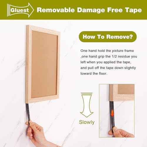 Double Sided Tape Heavy Duty, 1IN x 16.5FT Removeable Mounting Tape, No Damage Wall Tape Damage Free Picture Hanging Strips, Strong Adhesive Strips Foam Tape for Poster Art Craft Home Office Decor