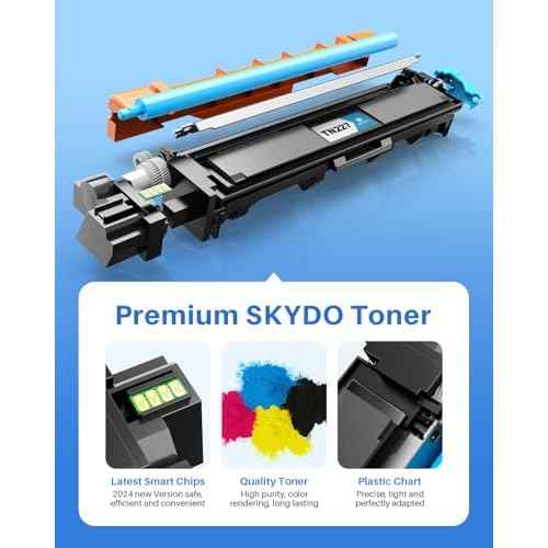 TN227 TN227BK/C/M/Y High Yield Toner Cartridge 4 Pack Compatible for Brother TN 227 TN223 TN-223BK/C/M/Y Work for MFC-L3770CDW HL-L3270CDW MFC-L3710CDW HL-L3210CW HL-L3230CDW HL-L3290CDW Printer