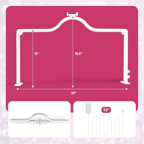 Arch Half Moon Light: Professional 34 inch 420 LED Beads - Nail Lamp for Desk Adjustable Brightness 3 Color Temperature - Foldable Nail Tech Light for Manicure Crafting