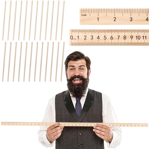 gisgfim 24 Pack 39 Inches Wood Double Sided Meter Stick Yard Stick Wood Economy Meterstick Wooden Ruler 100 Centimeters Measuring Yardstick Bulk School Classroom Home Office Kid Measuring Tailor Craft