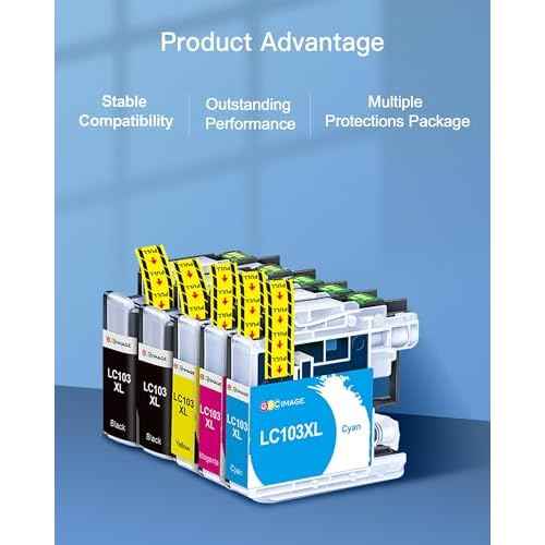 GPC Image LC103XL Ink Cartridge Compatible for Brother LC103 LC103XL LC101 LC101XL Ink Cartridges for Brother Printer MFC-J870DW MFCJ6920DW MFCJ4510DW MFCJ875DW MFC-J470DW (10-Pack, LC103XL Ink)