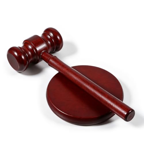 Wooden Gavel Set with Sound Block - Handcrafted Judge Hammer for Court & Legal Gift