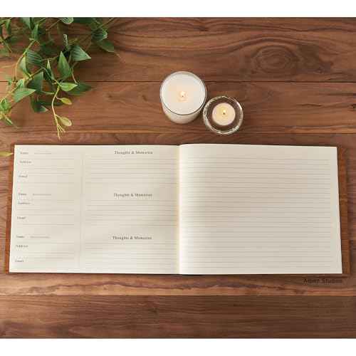 Funeral Guest Book in Loving Memory Funeral Guest Book for Memorial Funeral Service by AspenStudio with Wood Cover Signing Book for Funeral