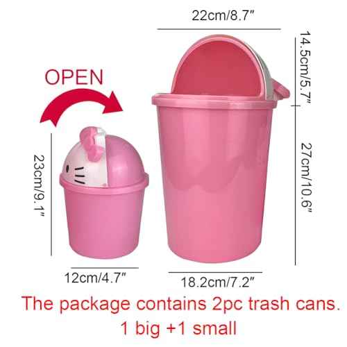 2.6 Gallon Unicorn Cute Kids Room Trash Can Bedroom Girls Dorm Bathroom Nursery Home Office Small Waste Basket Garbage Cans Trash Bin Dustbin