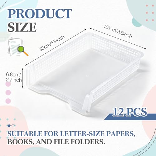 Geetery Clear Turn-In Trays Set of 12 for Classroom Organization