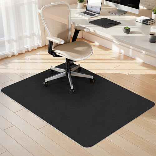 Sycoodeal Office Chair Mat for Hardwood Floor,Slip Resistant Floor Mat for Office Computer Gaming Chair,Heavy Duty Floor Protector for Rolling Chairs,Easy to Clean,Black(48"x60")