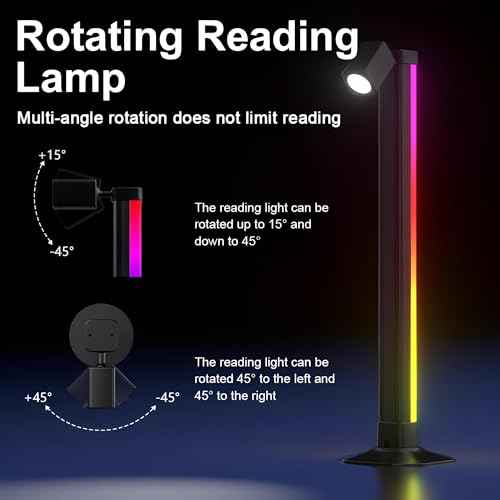 CHIDO LED Desk lamp, RGB Music Rhythm Desk lamp, WiFi Bluetooth APP Remote Control Desk lamp, Atmosphere Reading Desk lamp, Three Color temperatures, 5W