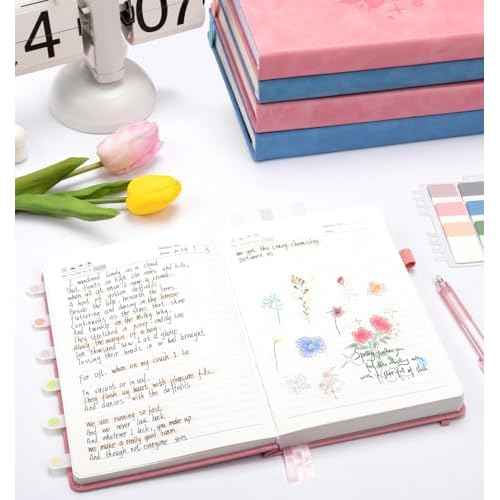 Lined Journal Notebook 365 Pages, A5 Leather Journals for Writing Women & Men, Hardcover Notebook with 100GSM Thick Paper, Daily Journal Notebook for Travel, Work, School, Note Taking, College Ruled