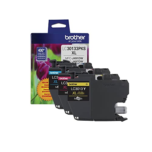 Brother High-Yield Color Ink Cartridges LC3013 3-Pack Cyan Magenta Yellow for MFC-J Series