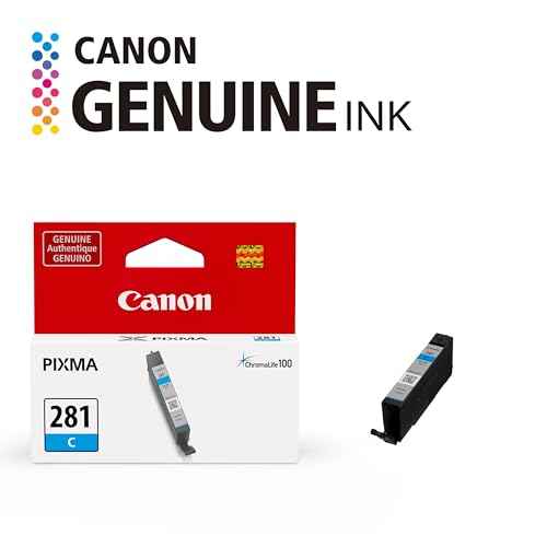 Canon CLI-281 Genuine Cyan Ink Tank, Compatible with TR8520, TS9120,TS8120, TS6120, TS9521C/a, TS9520/a, TS8220, TS6220, TS8320, TS6320, TS702/a, and TR8620/a Series Printers