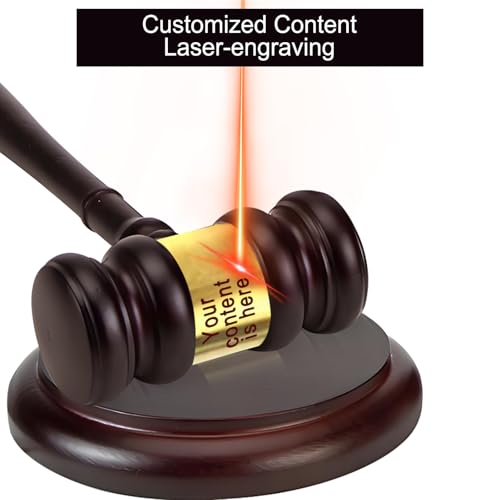 Personalized Wooden Gavel and Sound Block Set for Judges & Lawyers