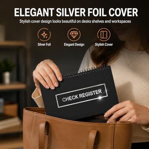 Large Print 2-Pack Check Register Book - 50 Pages Each, Spiral Bound