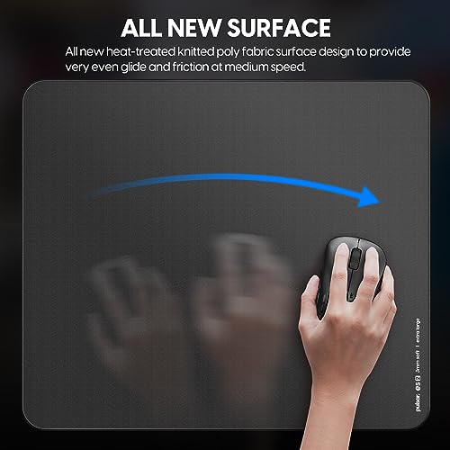 Pulsar - eS2 Esports Professional Level Gaming Mouse Pad/Mat 3mm Thickness Anti-Slip Base Anti-Fray Precision Stitching 19.3in x 16.5in (XL, Black)