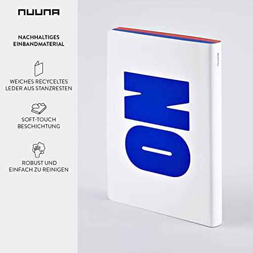 Nuuna Graphic L Yes-No Smooth Bonded Leather Notebook - Red, Blue/White