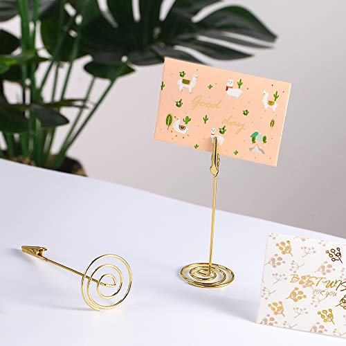 Gold 12pcs Table Card Holders with Base – Wedding & Event Place Card Clips