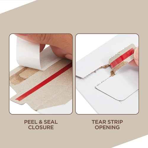 300 Pack 6.5x4.5 inches Rigid Mailer Self Seal Photo Document Mailers, Stay Flat White Cardboard Shipping Envelopes, Photography Mailers for CD, Photos, Document