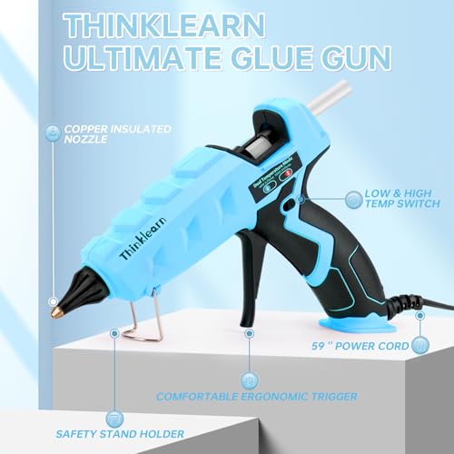 ThinkLearn Dual-Temp Hot Glue Gun 60W/100W Full Size with 59 Glue Sticks Kit