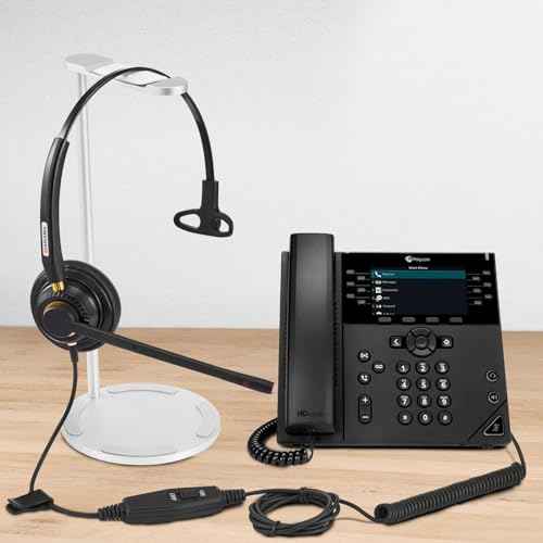 Arama Corded Telephone Headset Mono w/Noise Canceling Mic Compatible with ShoreTel Plantronics Polycom Zultys Toshiba NEC Aspire Dterm Nortel Norstar Meridian Packet8 Landline Deskphones(A800S2)