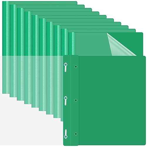Teling 72 Pack Clear Front Report Covers Bulk Business Report Covers Plastic Presentation Folders Resume Portfolio Folder Paper Binder with 3 Prongs for Presentation Document School Office (Green)