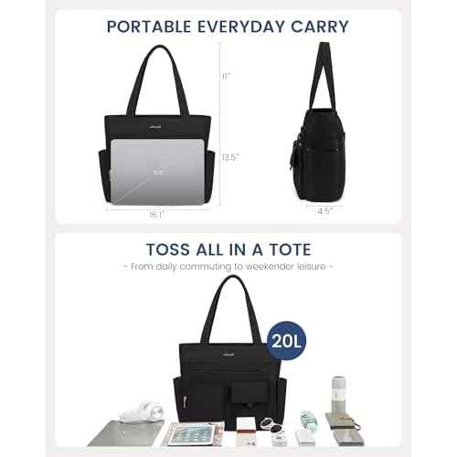 LOVEVOOK Tote Bag for Women,Light Puffer Tote Bag with Multi-pockets,Stylish Carry on Laptop Bags for Daily,Travel,Work,Gym