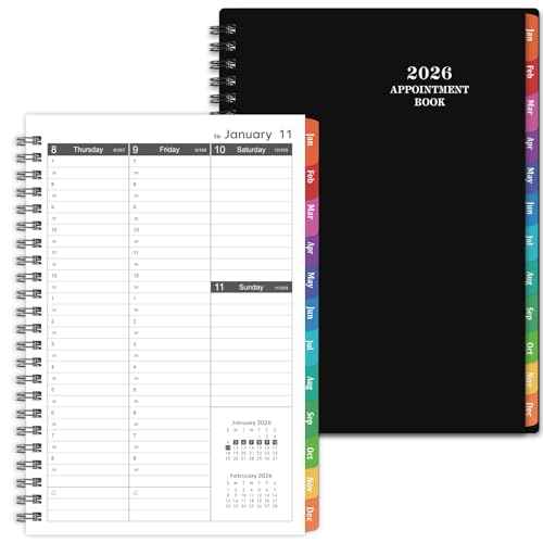 2026 Appointment Book - 2026 Planner, Weekly Appointment Book & Planner, Jan 2026 - Dec 2026, 2026 Daily Hourly Planner, 6.3" x 8.5", Half Hour (30 Mins) Interval, Colorful Tabs, Thick Paper