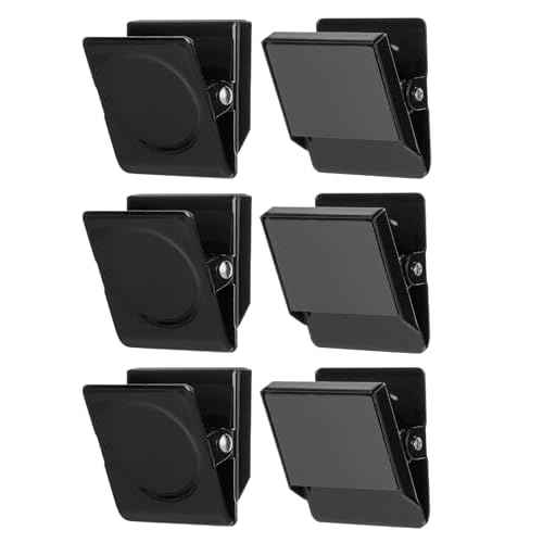 Mr. Pen- Magnetic Clips, 6 Pack, 1.2", Black Magnetic Metal Clips