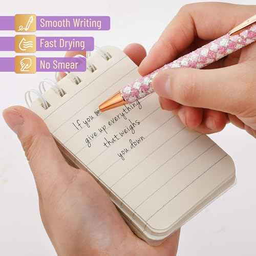 Mr. Pen- Fancy Pens for Women, Pink Paradise, 7 Black Ink Ballpoint Pens with 10 Refills, 1.0mm, Cute Pens for Journaling