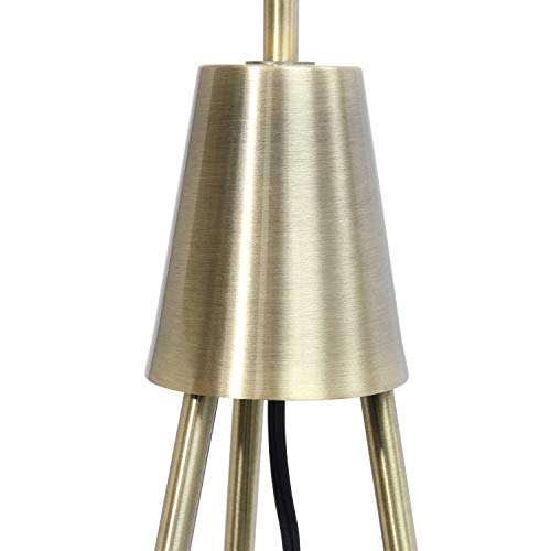 Elegant Designs LF1025-ABS Three Legged Antique Brass Floor Lamp with Shifting Shade