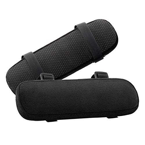 MOSISO Black Chair Armrest Pads – Memory Foam Elbow/Wrist Support, Universal Fit