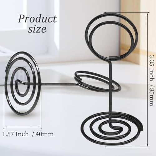 12 Pcs 3.35 Inch Black Metal Table Number Holders with Peacock Design