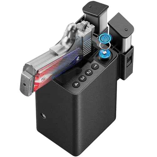 ONNAIS Biometric Pistol Gun Safe ? Car and Bedside gun Safe for handgun with Fingerprint Trigger Lock for Quick Access, Fast Entry for Vehicle Console or Any Mountable Spot, Gifts for Men