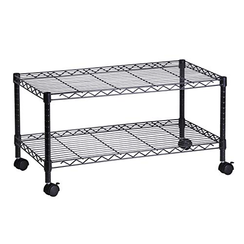 Honey-Can-Do Honey Can Do 2-Tier Media Cart CRT-03937 Black 18 x 36