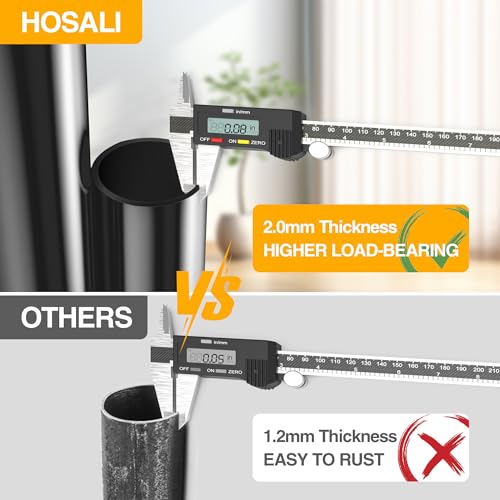 HOSALI 5.5'' Heavy-Duty Gas Lift Chair Cylinder Replacement – Universal 2''(50mm) Stroke, Black 5.5in