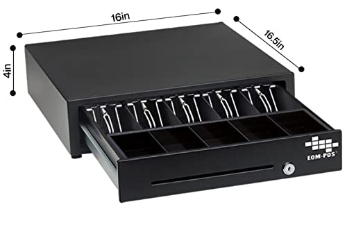 EOM-POS Cash Drawer & Receipt Printer Set for Square Stand with iPad – Auto-Cut Thermal Printer & Full Cash Drawer Kit