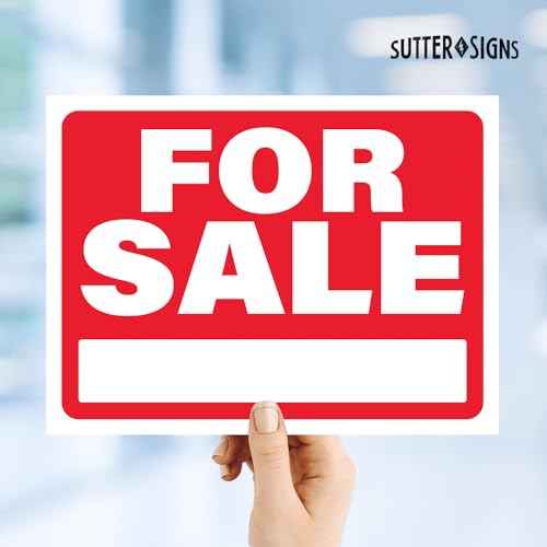 4pk For Sale Signs for Car, Vehicles, Boat, Trailer. Waterproof PVC Plastic, 12" x 9"