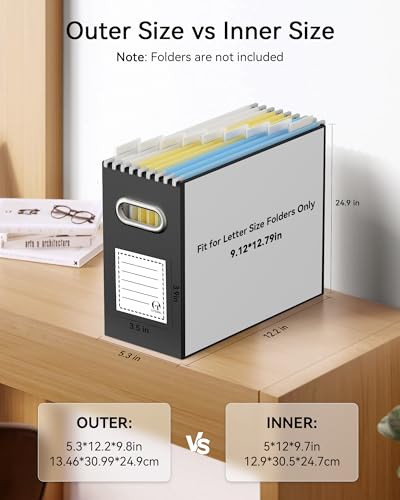 Oterri Black Letter-Size Collapsible Cardboard File Box with Handles - 2 Pack