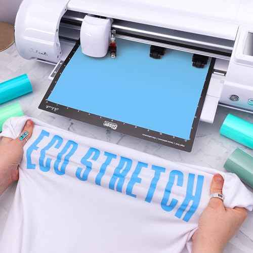 Siser EasyWeed EcoStretch Heat Transfer Vinyl, 11.8" x 5yd Roll (White) - Compatible with Siser, Cricut, Silhouette and Other Professional/Craft Cutters - CPSIA Certified