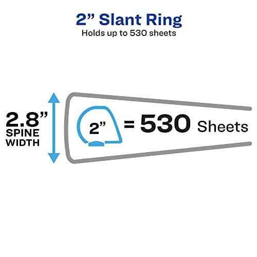 Avery Economy Showcase View 3 Ring Binder, 2 Inch Slant Rings, 1 White Binder (19701)
