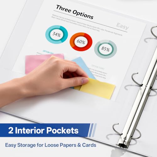 GNL White 1-Inch 3-Ring Binders Pack of 12 - PVC-Free Office & School Supplies
