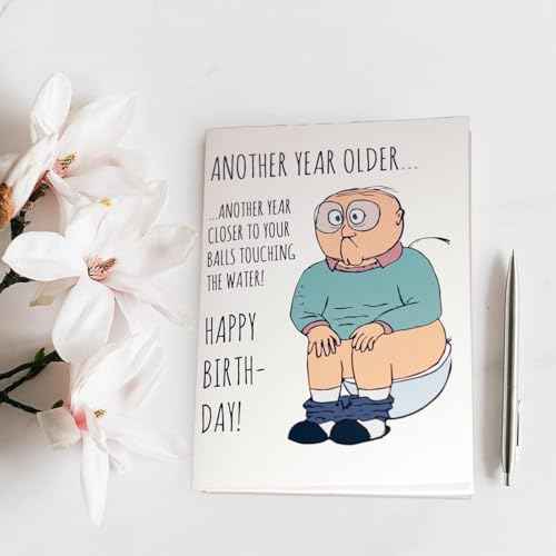 Funny Birthday Card for Men ? for him | Great Happy Bday Gift for Boyfriend, Husband, Brother, Dad, Best Friend, Son | 30th 40th 50th 60th 70th - Rude Joke Old Man Gag Humor Greeting Cards