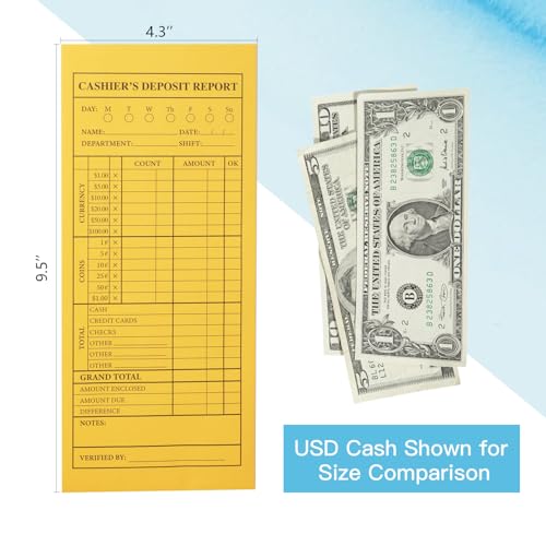 TQQBUU Classic 1000 Pcs Cash Deposit Envelopes with Gummed Flaps - 28lb Kraft Business Cash Envelopes for Retail & Restaurants