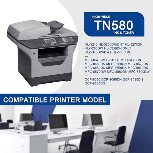 1 Pack TN580 TN-580 Black Toner Cartridge Compatible TN580 Replacement for Brother HL-5240 5250DN/DNT 5270DN 5280DW MFC-8370 8460N 8470DN 8480DN 8660DN 8670DN 8690DN 8860DN DCP-8060 8065DN Printe
