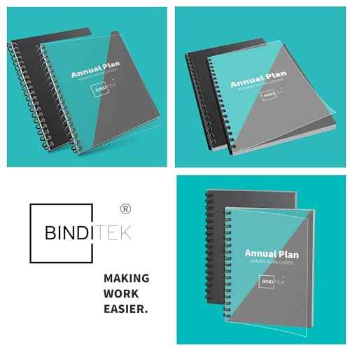 Binditek 200 Pack Binding Covers and Backs Set, 8.5 x 11 Inches, 100 Clear PVC (8Mil), 100 Sand-Textured Polycovers (12Mil), Letter Size
