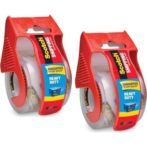 Scotch Heavy Duty Packaging Tape, 2 Inches x 800 Inches, Clear - 2 Count
